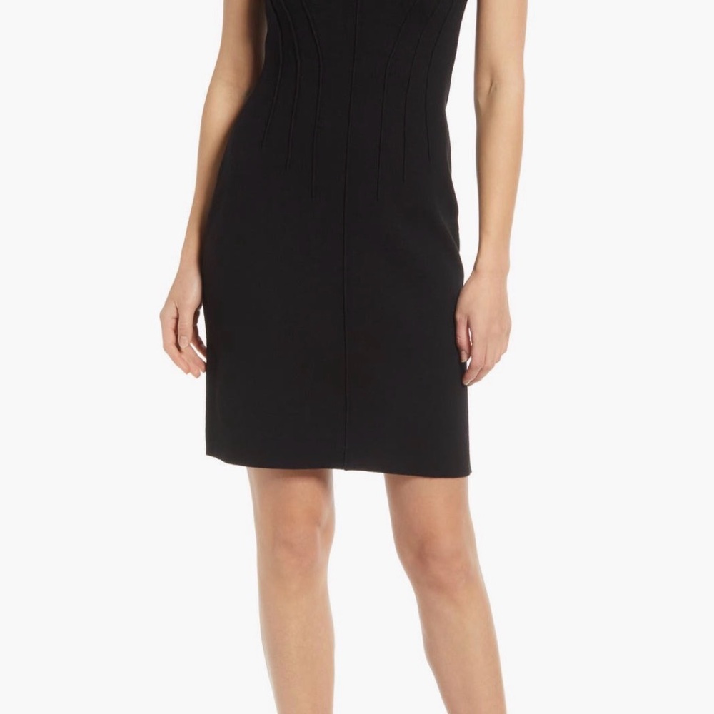 Women's Black Sleeveless Sheath Dress